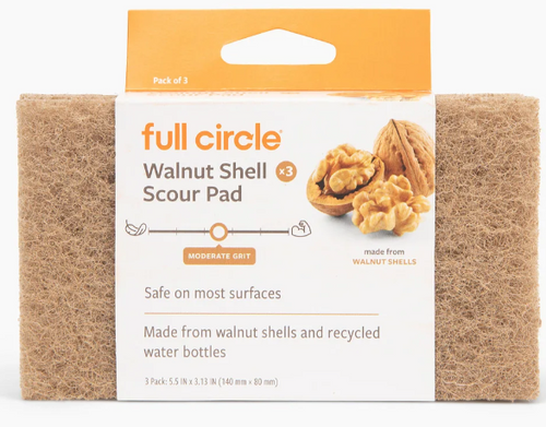Full Circle Walnut Shell Scour Pads (3)